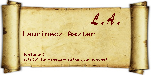 Laurinecz Aszter névjegykártya